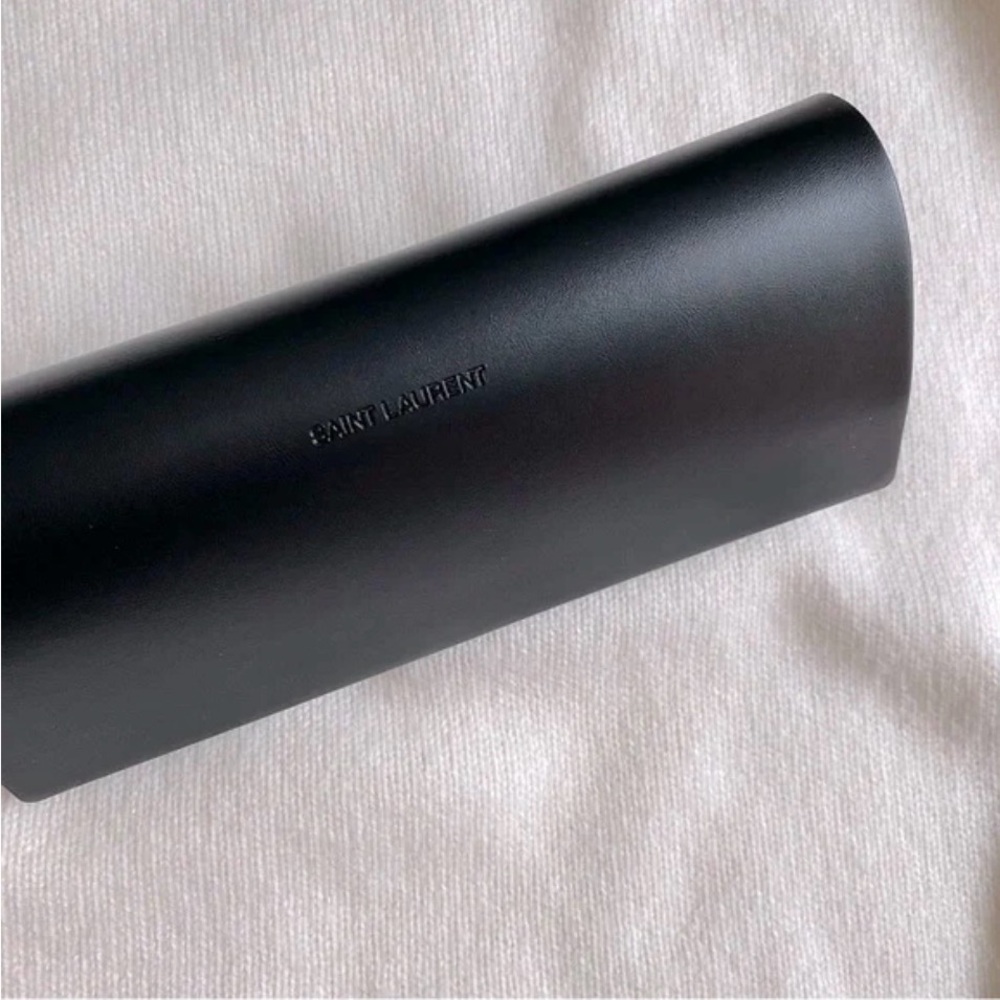 SAINT LAURENT SUNGLASSES CASE YSL LUXURY EYEWEAR MAGNETIC CLOSE Black Gold EMPTY - Picture 2 of 4